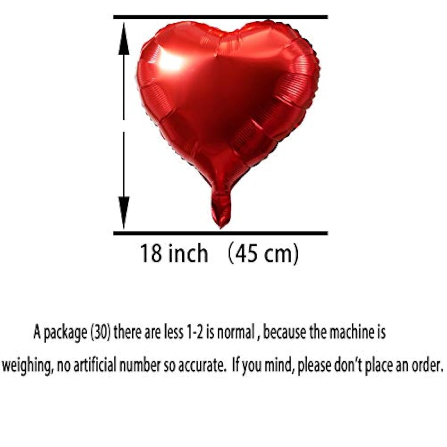 Red Heart Foil Mylar Balloons - Valentines Day Party Wedding Bachelorette Birthday Nursery Party Favors Balloons Decorations, 30Pc