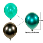 Emerald Green Balloons 50Pcs 12 Inch Metallic Dark Green Double-Layer Balloons For General Celebration, All Ages And Genders