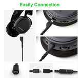 Replacement Arctis Headset Cord Audio Cable Compatible With Steelseries Arctis 7, Arctis 5, Arctis 3, Arctis Pro Wireless, Arctis Pro Gaming Headsets Cable, 3.5Mm Male To Female Cable Adapter Included