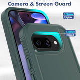 For Pixel 9A Case, [Military Grade Drop Tested] With Hd Screen Protector, Dual Layer Protective Heavy Duty Cell Phone Cover Non-Slip Shockproof Rugged Case For Google Pixel 9A (Dark Green)