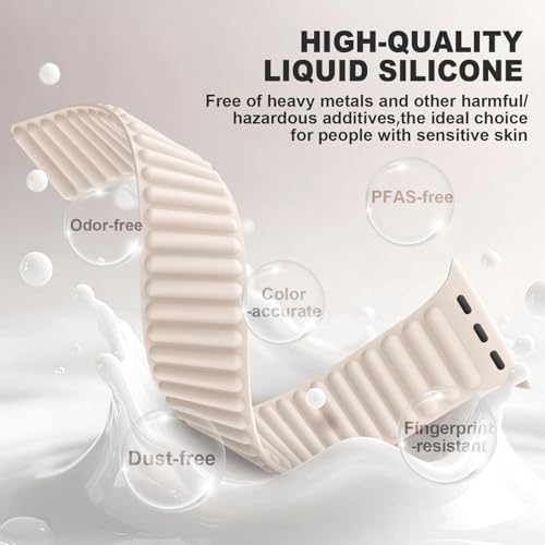 AMKSY Magnetic Sport Bands for  Watch Band for Women Men 40mm 41mm 38mm 42mm 44mm 49mm 45mm 46m, Soft Silicone Strap Wristbands for  iWatch