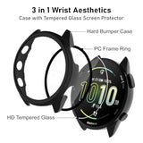 Screen Protector Case Compatible with Garmin Forerunner 165 & 165 Music, 4-Pack Hard PC Cover with HD Tempered Glass Anti-scratch Shell for Garmin