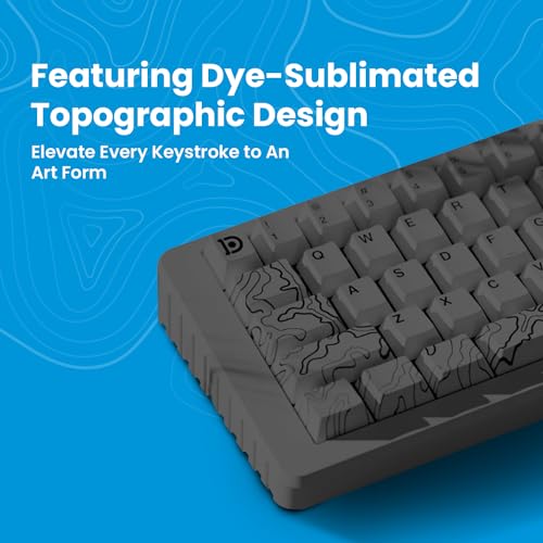 Topo Canyon Dye Sub Pbt Keycaps | 164 Keycap Set For Mechanical Keyboard | 1.7Mm Thickness Keys - Ansi & Iso Support Keys | Cherry Profile Mx Style Switches | 60%-100% Layouts | Gray