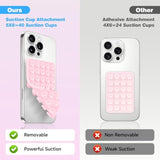 Double-Sided Silicone Suction Phone Mount Hands-Free Grip Light Pink