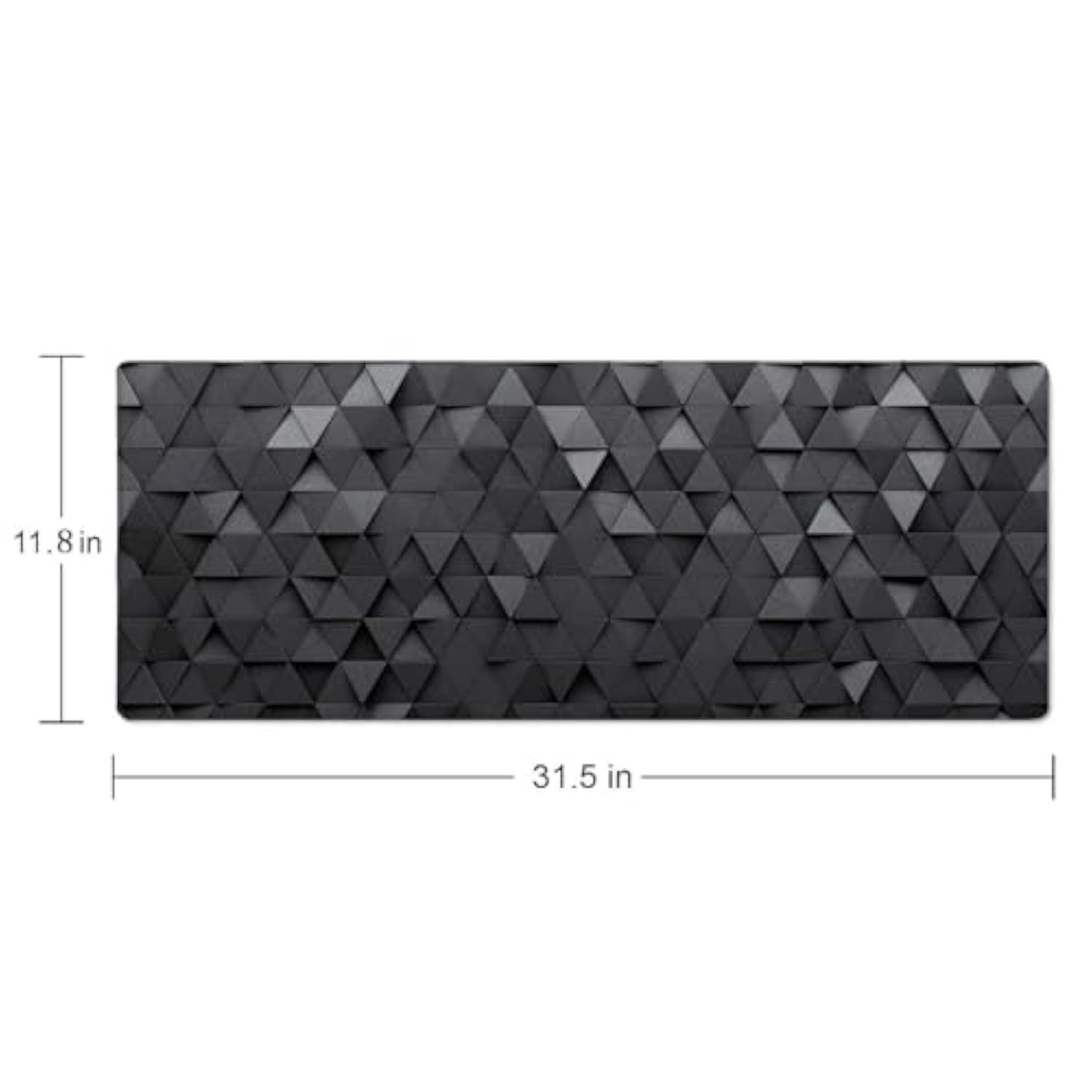 Gaming Mouse Pad, Large Mouse Pads For Desk, Non-Slip Rubber Base Mousepad, Keyboard Mouse Mat, Desk Pad With Stitched Edges, 31.5X11.8Inch, Black Grey Triangular Abstract