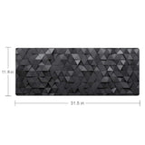 Gaming Mouse Pad, Large Mouse Pads For Desk, Non-Slip Rubber Base Mousepad, Keyboard Mouse Mat, Desk Pad With Stitched Edges, 31.5X11.8Inch, Black Grey Triangular Abstract