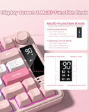 Womier Dk75 75% Wireless Gaming Keyboard, Rgb Backlit Creamy Keyboard With Multifunction Knob & Screen, Tri-Mode 2.4Ghz/Usb-C/Bt5.0, Anti-Ghosting No-Conflict Silent Membrane Keyboard For Mac Windows