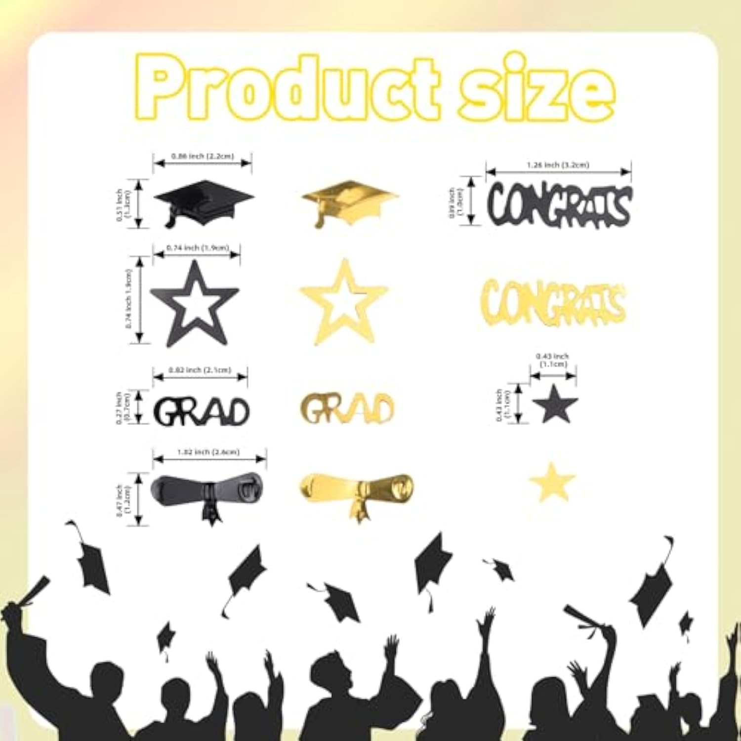 Gold And Black Graduation Confetti 2025, 1000 Pcs Grad Confetti Class Of 2025 Party Table Centerpiece For 2025 Graduation Party Supplies