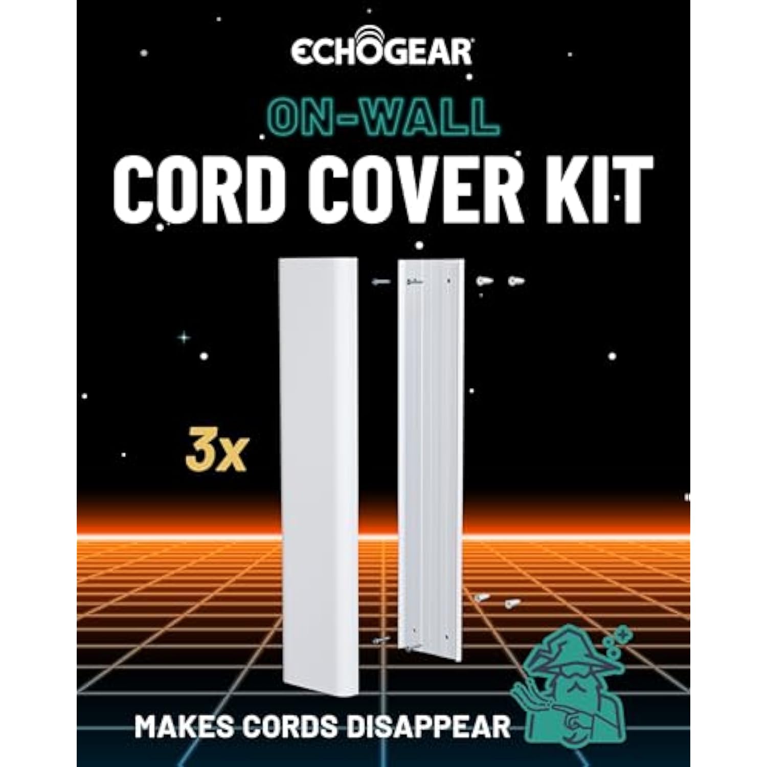 ECHOGEAR TV Cord Hider for Wall Mounted TV - 48" Customizable Cable Management Kit Conceals 6+ Cables – Cord Cover Installs in Minutes with Screwdriver – Made in America