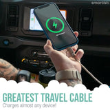 Lightning Fast Charging Cable - Crown Joule [Durable Nylon Fabric Cord] Mfi Certified For Ipad, Airpods, Iphone - Teal Me More - 6Ft