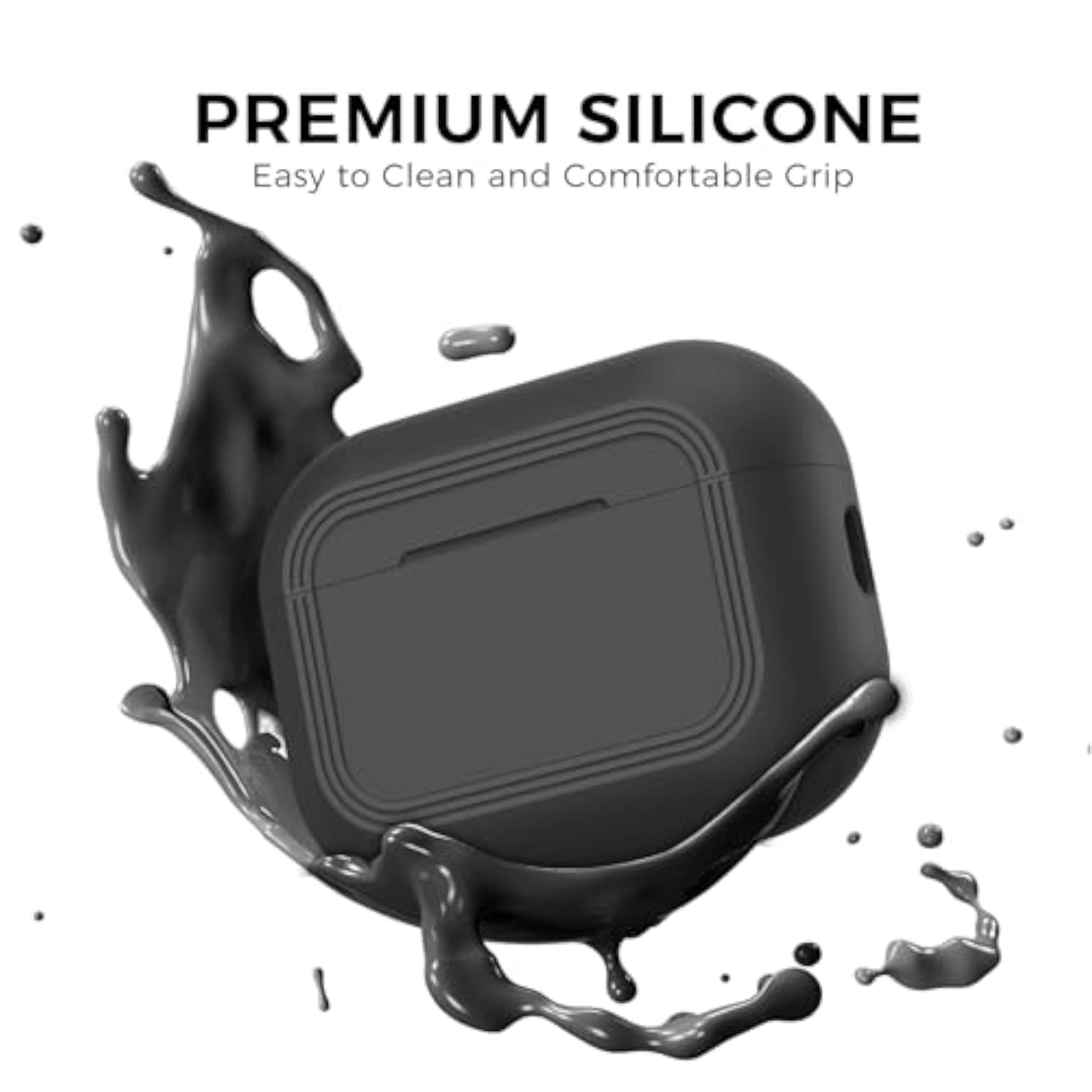 AirPods Pro 3 Case - Simple Smart Design Silicone Case for Apple AirPods Pro 3rd Generation, Black