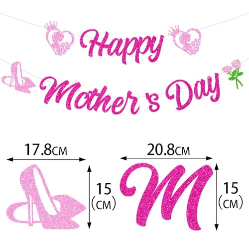 Happy Mothers Day Banner Mothers Day Decorations Best Mom Ever Decor Sign Bunting Banner Garland for Mothers Days DIY Home, Office, Fireplace, Wall Party Supplies Event Decorations Photo Props