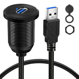 Alloy Single Port Usb 3.0 Dashboard Port Car Mount Flush Cable, Male To Female