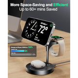 3 In 1 Charging Station For Apple Charging Station 15W Fast Magnetic Magsafe Charger Stand For Iphone Pro Max 15 14 13 12 Series Airpod Wireless Charger Adjustable Multiple Devices Adapter