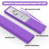 2 Pack Silicone Remote Cover for Samsung Smart TV, Anti-Slip, Purple Rose