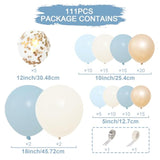 Dusty Blue Balloon Garland Kit: Gold Confetti, Baby Shower Decor