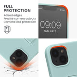 kwmobile Case Compatible with Apple iPhone 13 - Case with Hand Strap and Stand Soft TPU Silicone Coating - Mint