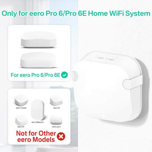 Metal Wall Mount For Eero Pro 6E / 6 Mesh Wi-Fi Router Wall Mount Shelf - Space Saving Bracket Holder For Eero Pro 6 / 6E Mount With Wire Organizer