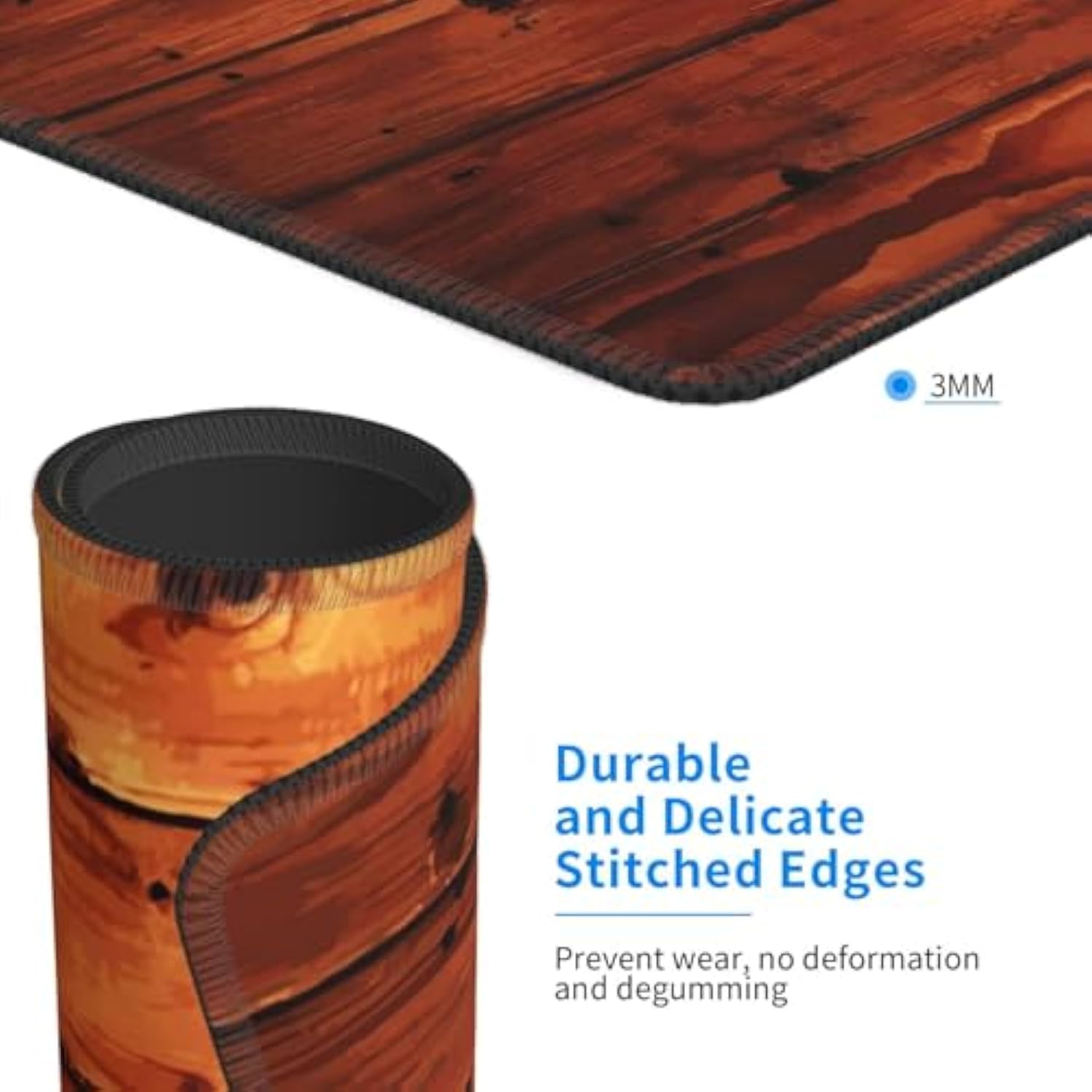 Mouse Pad Rustic Wood Wooden Mouse Pads For Desk Non-Slip Rubber Base Square Gaming Mousepad Mat For Computer Home Office