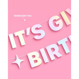 It’s Giving Birthday Banner Iridescent Foil 3Ft Fun Party Decor Photobooth Backdrop