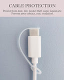 8Pcs USB Caps for USB C Cable Anti Loss Tether Silicone Soft Snugly Dust and Oxidation Protection Adapter Cover Anti Dust for Android iPhone Type C