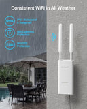 Ac1200 Outdoor Access Point Long Range, Ip65 Weatherproof Gigabit Wifi Access Point, Dual Band 5Ghz + 2.4G, Poe Powered, With Passive Poe Injector, Universal Compatible, Wap For Yard Farm Rv