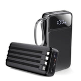 Portable Charger Power Bank 50000Mah- 7 Outputs & 3 Inputs Usb-C Pd 22.5W Fast Charging Powerbank Battery Pack With Built-In Cables And Ports Led Display For Iphone 16 15 14 13 Samsung Android Ipad