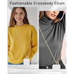 Phone Chain Crossbody Phone Strap With 2 Tether Tabs Detachable Iphone Lanyard Chain For All Phones Premium Metal Buckles,Non-Rust,Unbreak Cellphone Neck Lanyard For Travel Essentials