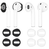 (Fit In Case) 4 Pairs Replacement Super Thin Slim Silicone Earbuds Ear Tips And Covers Skin Accessories For Apple Airpods Or Earpods Headphones (Fit In Charging Case) (Black White)
