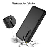 Wallet For Samsung Galaxy S23 Fe Case With Card Holder Dual Layer Military Grade Protective Shockproof Hidden Card Slot Slim Fit Phone Cover - Black