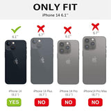 For Iphone 14 Case With Magnetic [Compatible With Magsafe] Luxury Clear Glitter Bling Shockproof Protective Cover Full Camera Lens Protector Women Girls- Pink