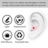 Earbud Replacement Tips Silicone Earbud Tips Earbud Covers Fit For In-Ear Headphones (Inner Hole 3.8Mm -5.1Mm) Eartips Earbud Rubber Tips 9 Pairs S/M/L, Transparent/Red