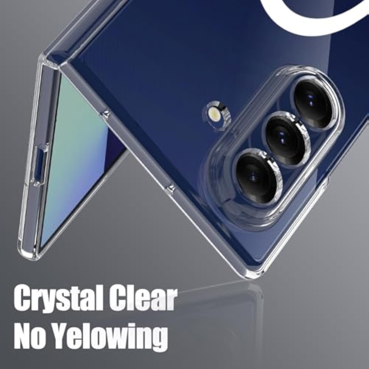 Magnetic Case For Samsung Galaxy Z Fold 7 With Privacy Screen Protector [Compatible With Magsafe],Ultra Thin Anti Yellowing Scratch Resistant Bumper Cover For Galaxy Z Fold 7 2025,Clear