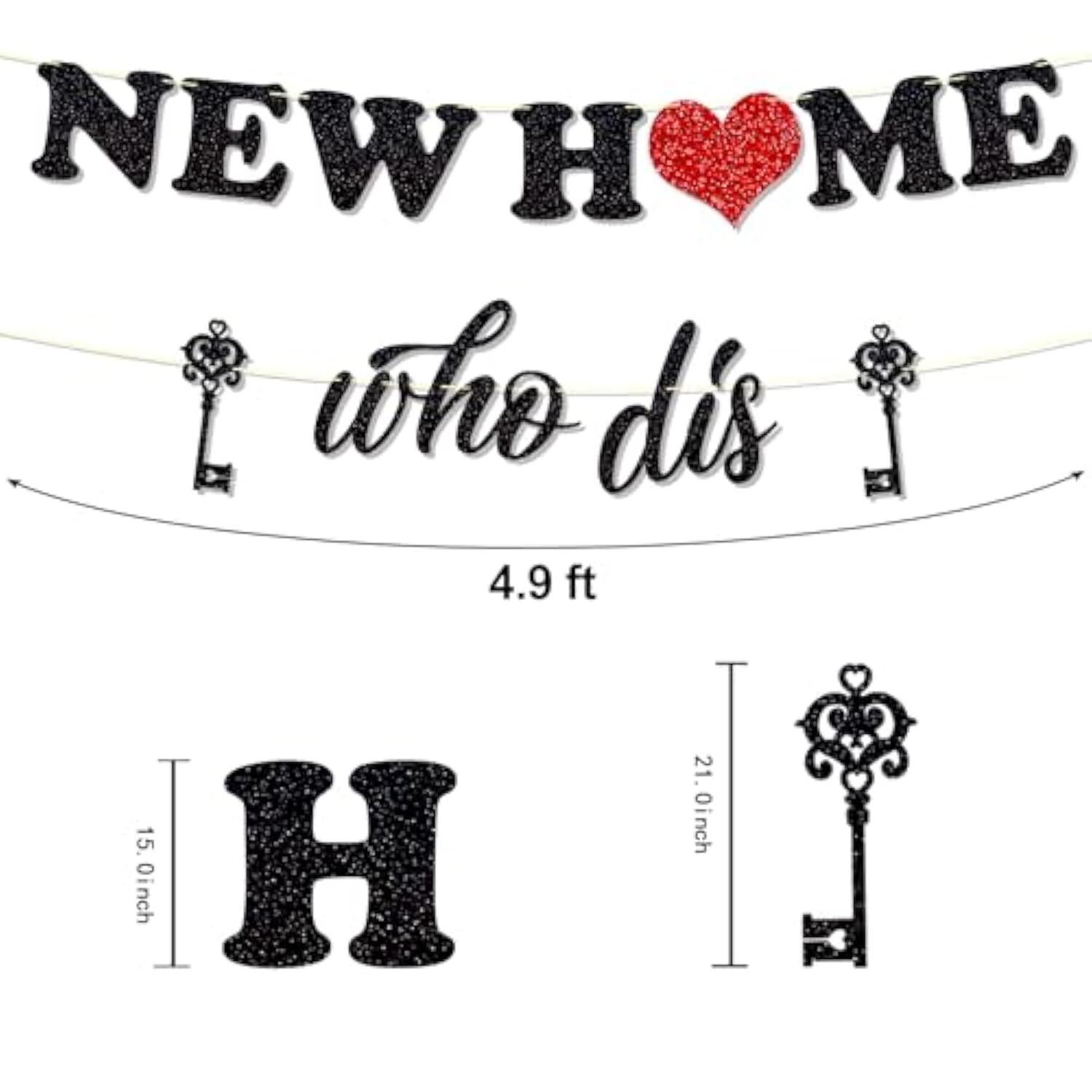 Glitter New Home Who Dis Banner Funny Housewarming Party Decor