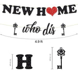 Glitter New Home Who Dis Banner Funny Housewarming Party Decor