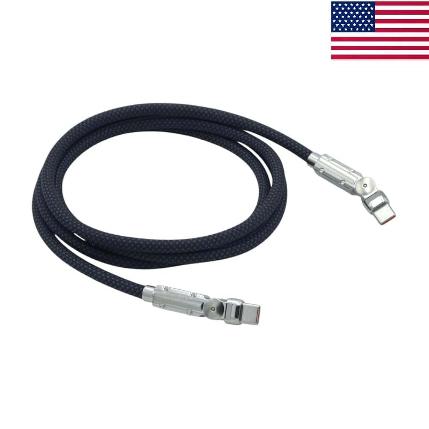 Usb-C To Usb-C, 100W Fast Charging, Swiveling Braided Cable For Macbook Pro, Iphone 16 Pro, Ipad Pro, Galaxy S25 Ultra, Pixel Pro, 6 Ft (1.8 M)