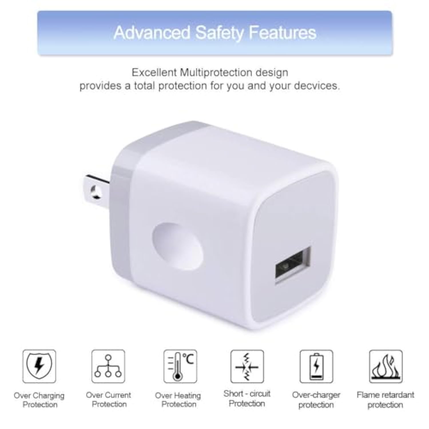Usb Wall Charger Micro Usb Cable,4Kit Charging Block Usb Charger Cube Plug With Android Micro Cord Cable Compatible Samsung Galaxy S7 Edge A10 A6 M10 J7 J8 S6 S5 Note 5 4, Lg, Htc, Moto, Android Phone