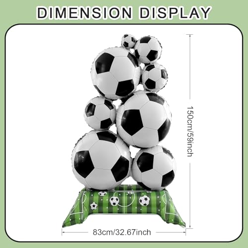 Soccer Foil Balloons - 1Pcs 59 Inch Large Self-standding Soccer Ball Decoration, Sports/Birthday Themed Party Supplies for Soccer Fans, Champion Trophy Party 2026 World Cup Decor