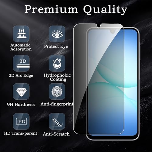 [2+2 Pack] Privacy Screen Protector for  Galaxy A17, Anti-Spy Shatterproof Tempered Glass with Camera Lens Tempered Glass 9H Hardness Bubble