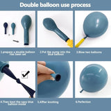Dusty Blue Balloon Double Stuffed Slate Baby Blue Balloons Different Sizes 18/12/5 Inch Pastel Light Latex Arch Kit For Birthday Baby Shower Gender Reveal Wedding Party Decorations