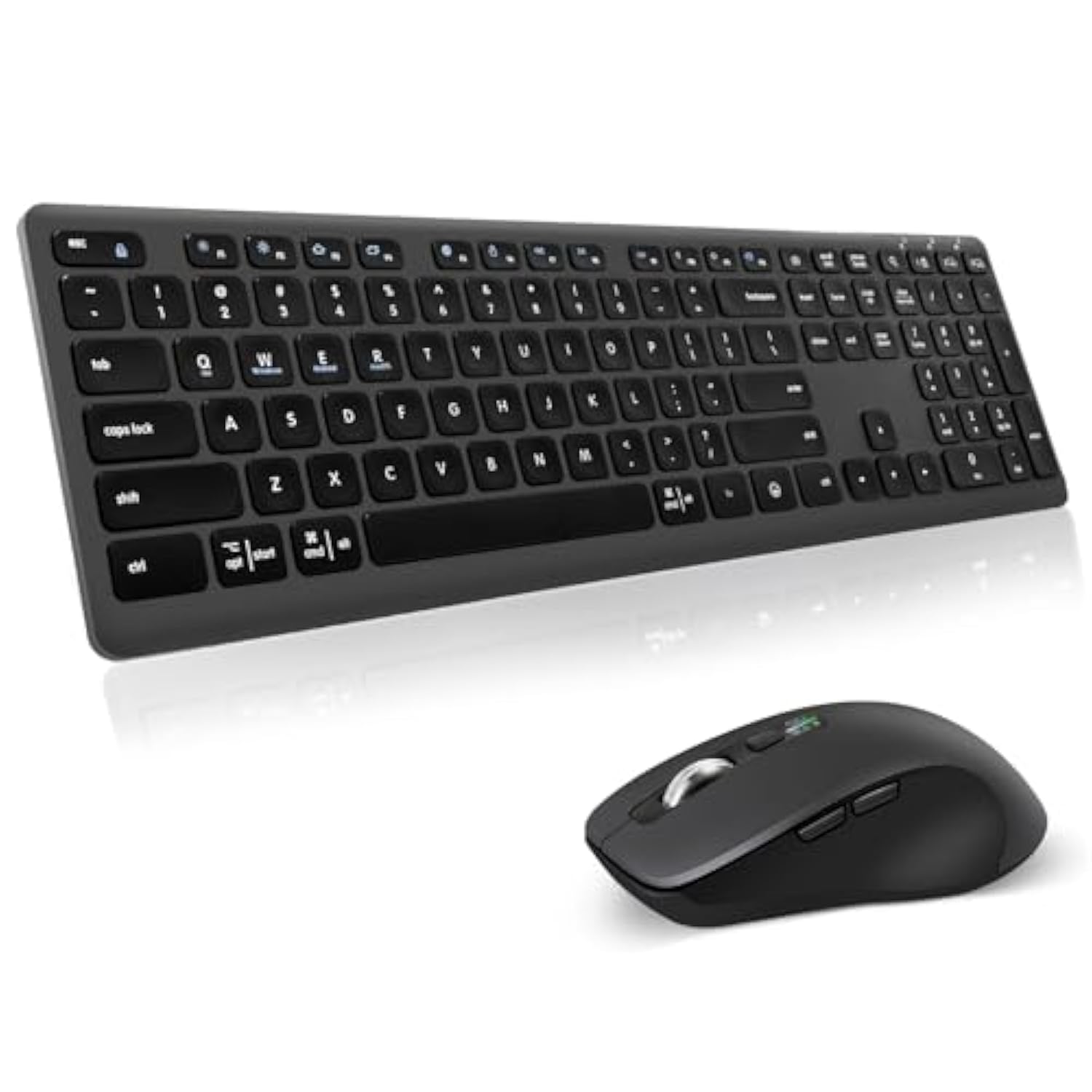 M9300 Wireless Keyboard Mouse Combo, Scissor-Switch Keys, 2-In-1 Usb Receiver And Two Bluetooth, Multi Device Silent Design For Computer, Laptop, Macbook And Ipad.