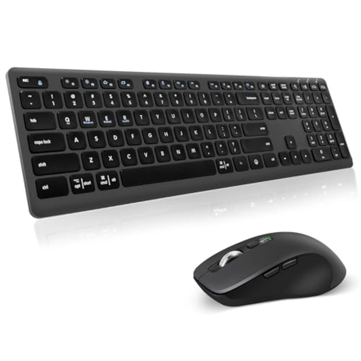 M9300 Wireless Keyboard Mouse Combo, Scissor-Switch Keys, 2-In-1 Usb Receiver And Two Bluetooth, Multi Device Silent Design For Computer, Laptop, Macbook And Ipad.