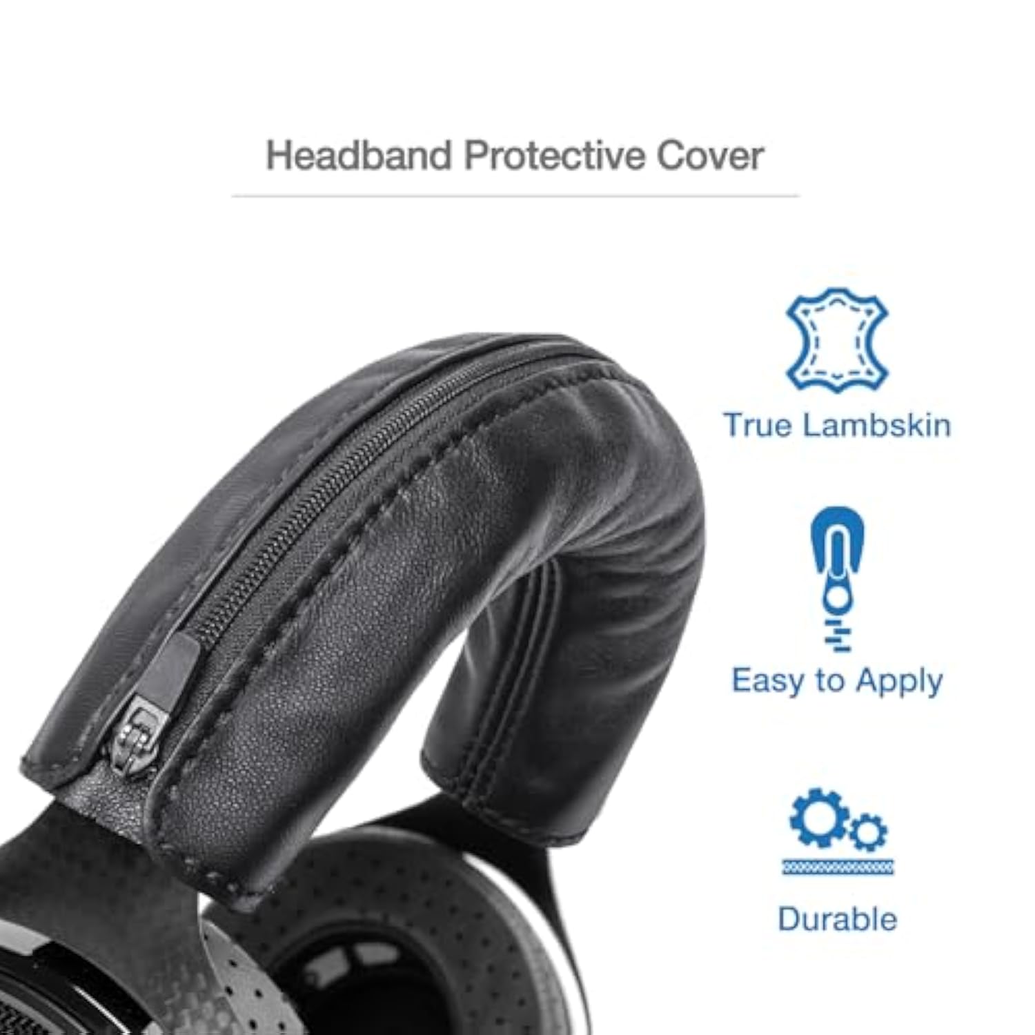 Luxury Lambskin Headband Cover Compatible With Focal Utopia, Clear Mg, Stellia, Celestee, Clear Pro Mg, Radiance, Soft Genuine Leather Cushion Pad, Elegant & Comfortable Headphone Protector