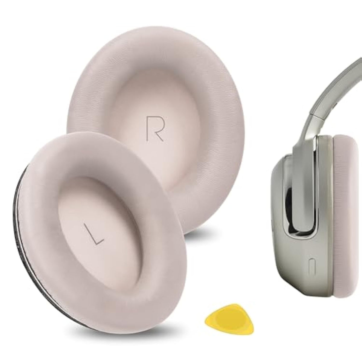 Geekria QuickFit Replacement Ear Pads for JBL Tour ONE, Tour ONE M2 Headphones Ear Cushion, Repair Parts (Champagne Gold)