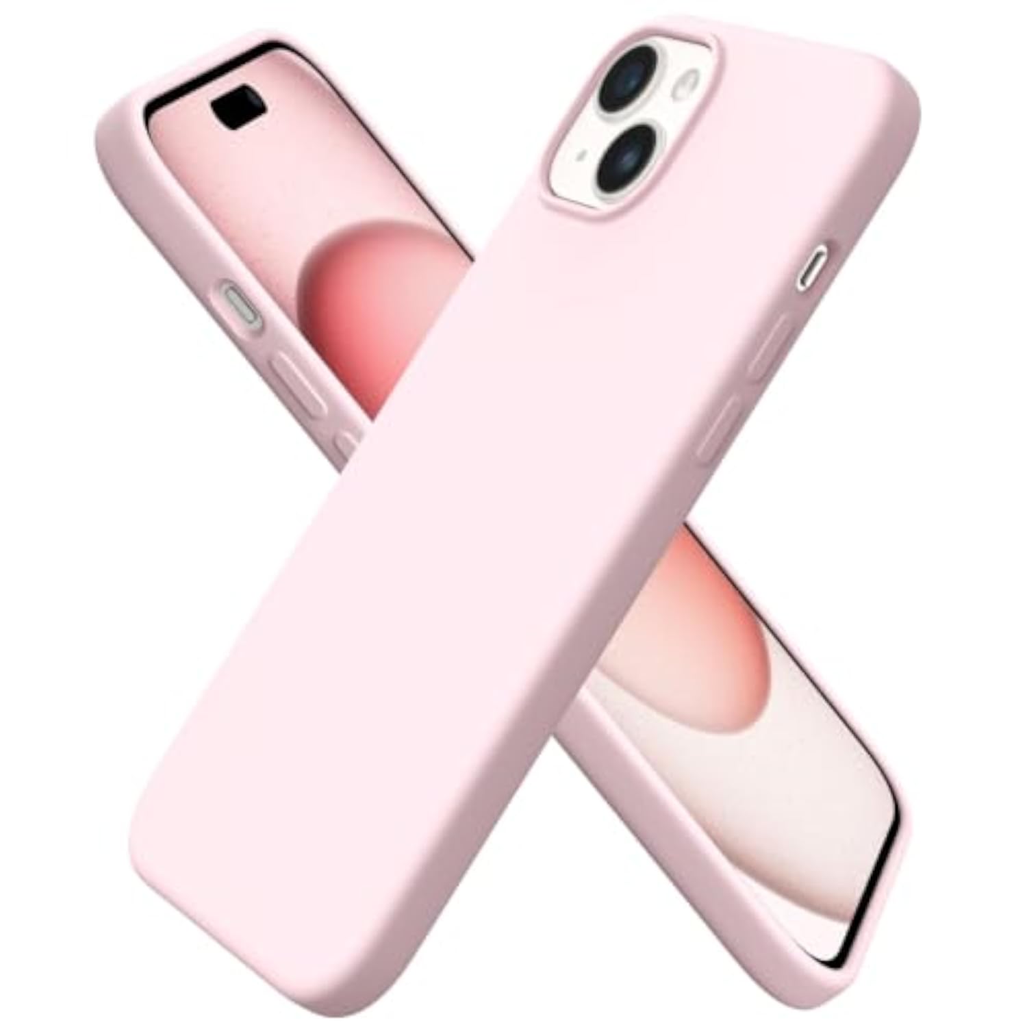 iPhone 15 Plus Case 6.7" Slim Liquid Silicone Pink