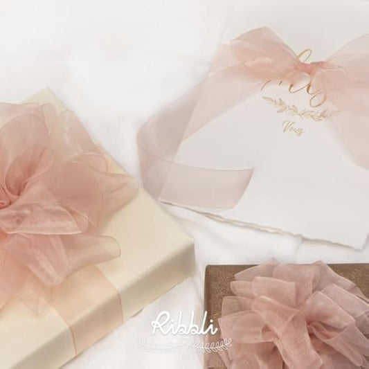Sweet Nectar Pink Sheer Organza Ribbon,1-1/2 Inches X Continuous 50 Ya