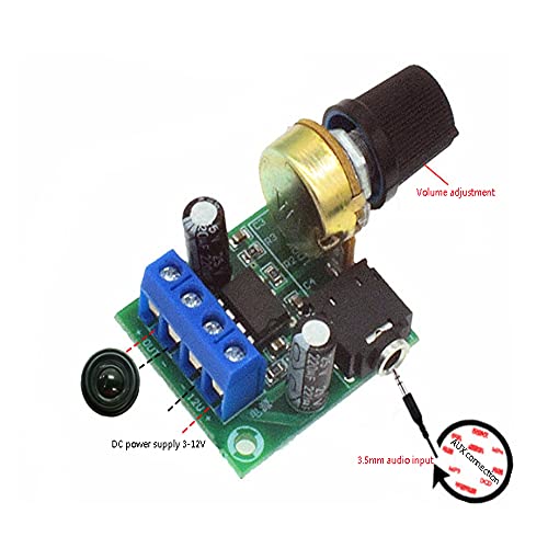 2Pcs LM386 10W Mini Power Amplifier Board Audio Amplifier Module DC 3-12V Volume Adjustable Control