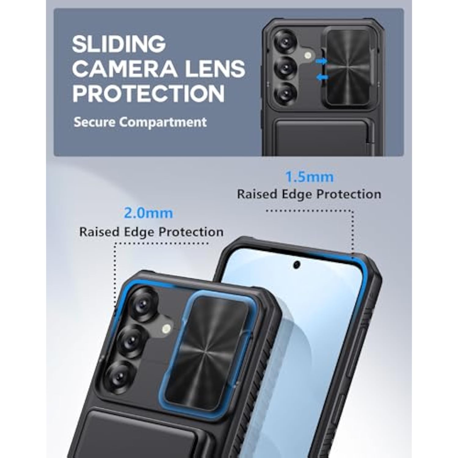 Samsung Galaxy S25+ Plus Wallet Case, RFID Blocking, Card Holder, Military Protection