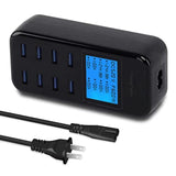 Usb Charging Station, 60W 8 Port Charging Hub 12A Usb Charger Station With Lcd Display For Multiple Devices, Smart Desktop Charger For Iphone 14/14 Pro/13 Pro/13 Pro Max, Galaxy, Ipad