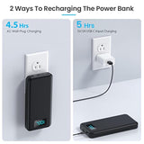Portable Charger With Built-In Cables & Ac Wall Plug,Upgraded 13800Mah Usb-C Power Bank, 4 Output Lcd Display External Battery Pack Phone Charger Compatible With Iphone 16/15/14/13 Samsung Android Etc